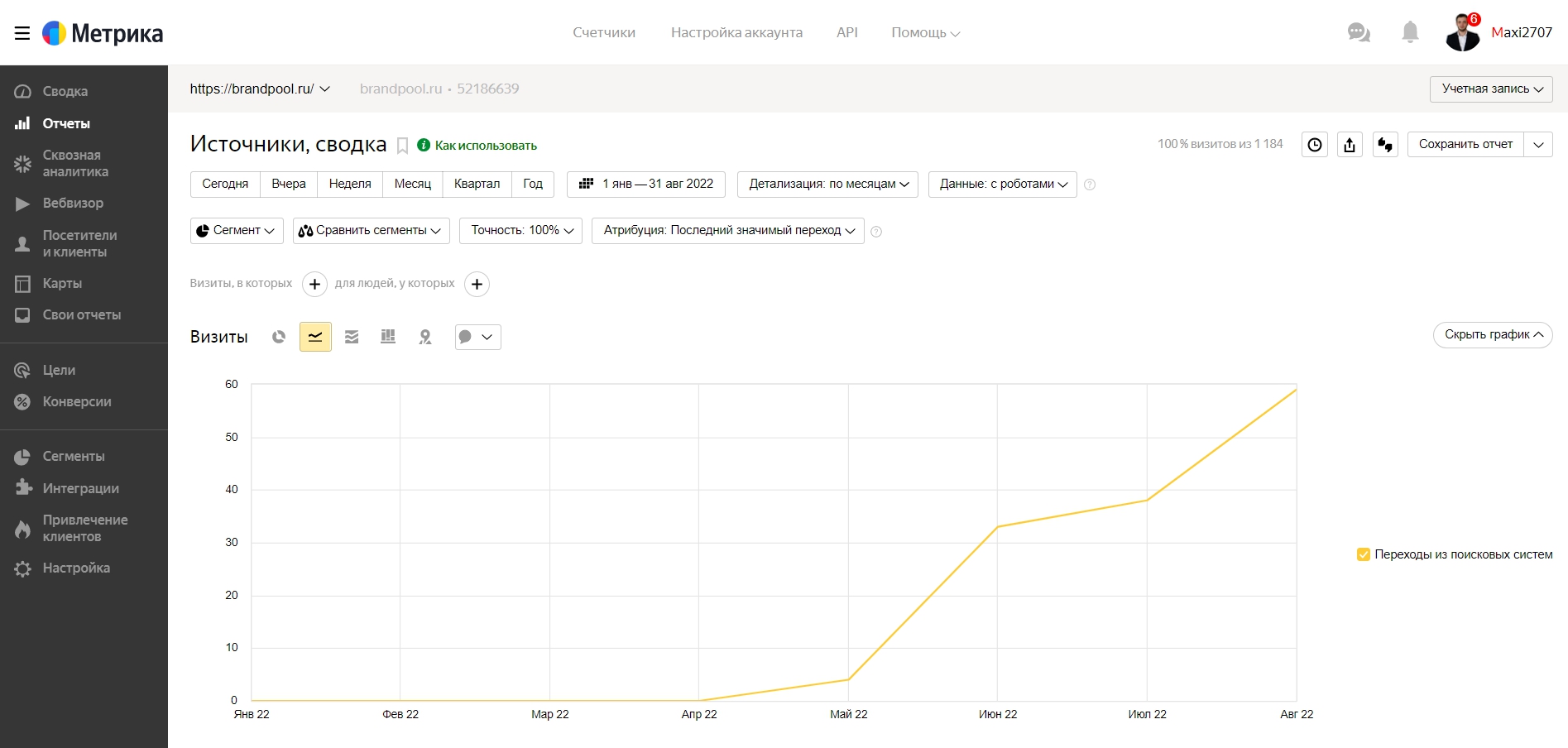 httpsbrandpool.ru — источники, сводка — Яндекс.Метрика - Google 