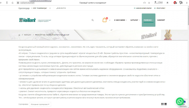 Три информационно-продающие статьи для сайта Vaillant