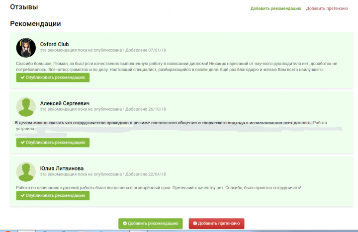 Отзывы на мои работы