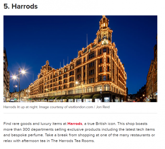 Best 10 London department stores