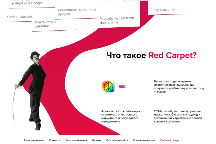 Разработка сайта под ключ для маркетингового агентства RCAA