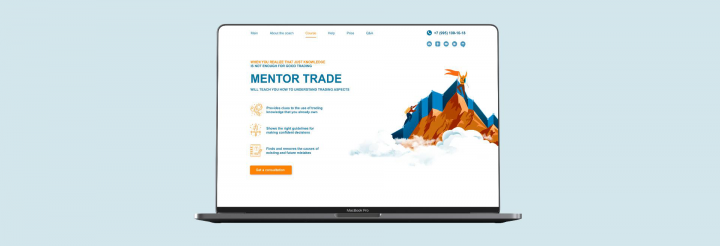 Landing page "Mentor Trade"