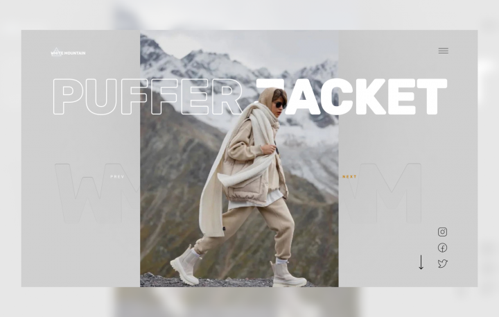 Дизайн для сайта пуховиков White mountain