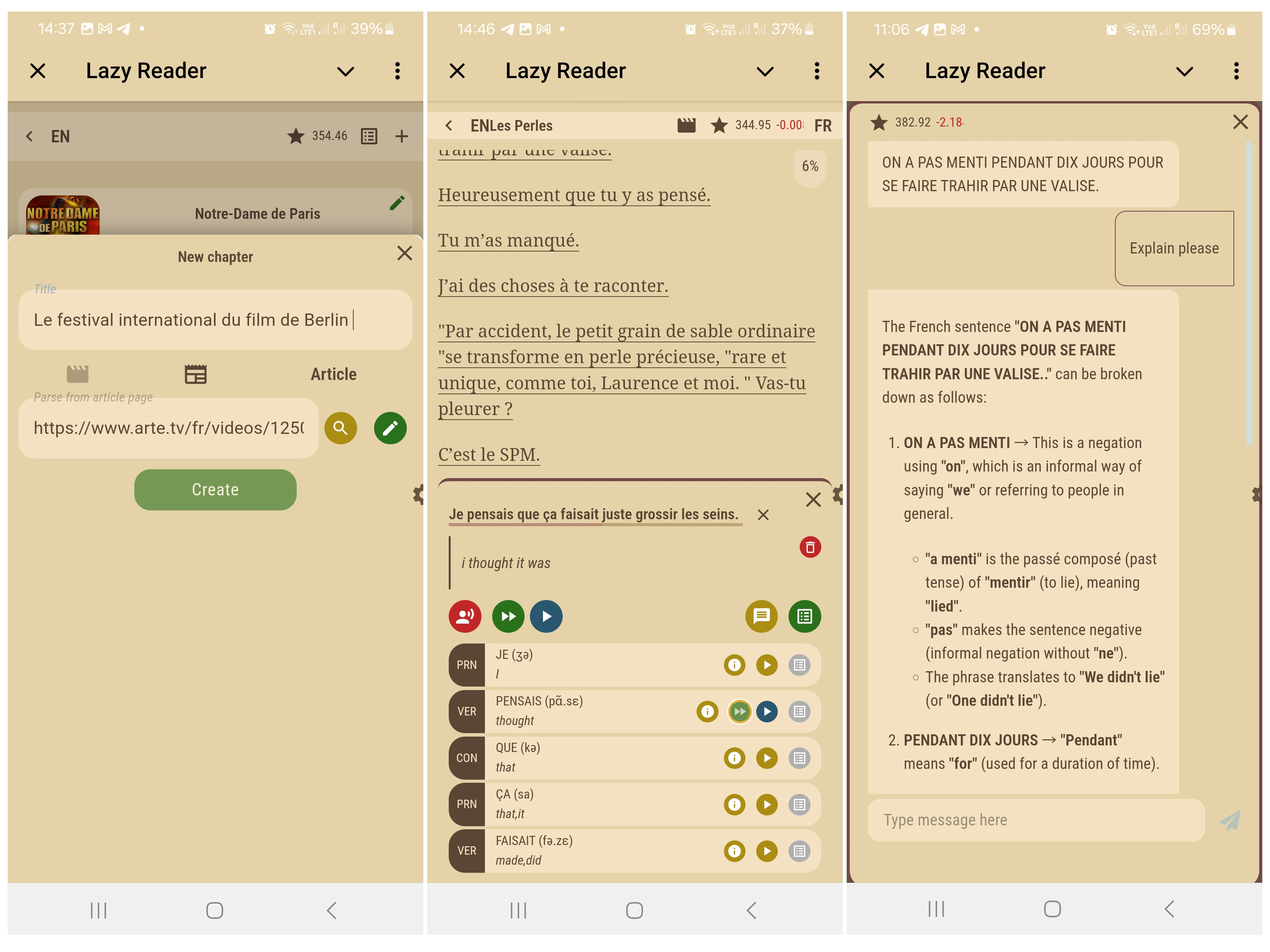 Lazy reader - Telegram Bot, Mini App - чтение на иностранных языках с обучением
