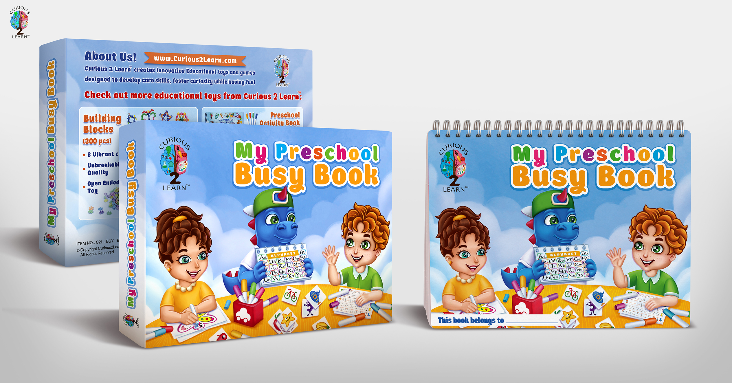 Иллюстрации и дизайн детской книги и коробки Curious to Learn 2.