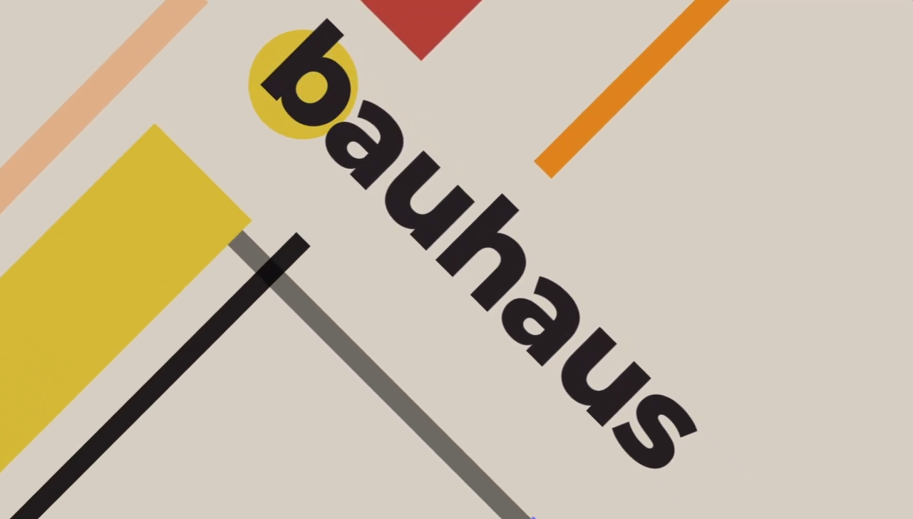 Анимационное приглашение на выставку в стиле bauhaus