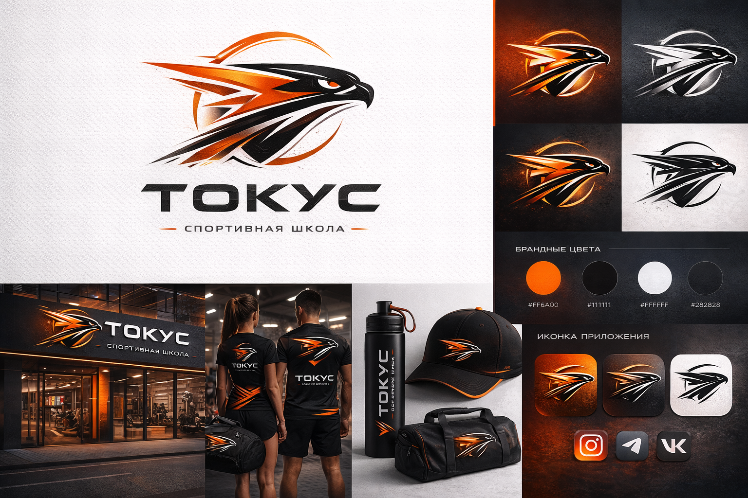 Разработка логотипа и айдентики для спортивной школы «Токус»