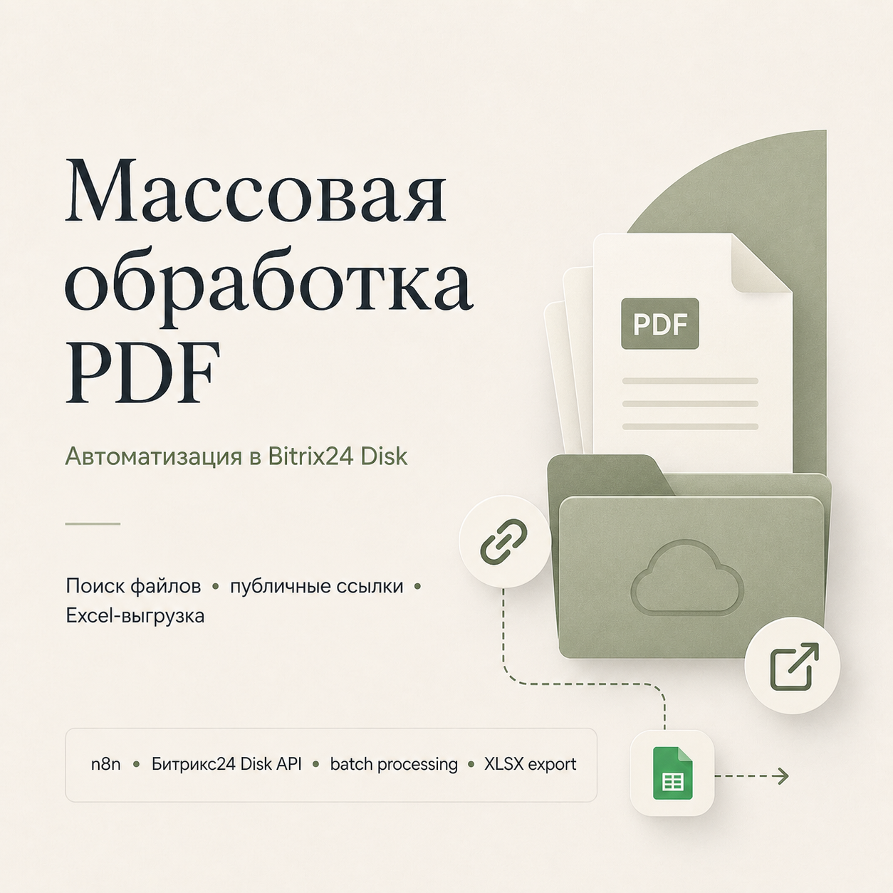 Массовая выгрузка PDF из Битрикс Disk с генерацией публичных ссылок
