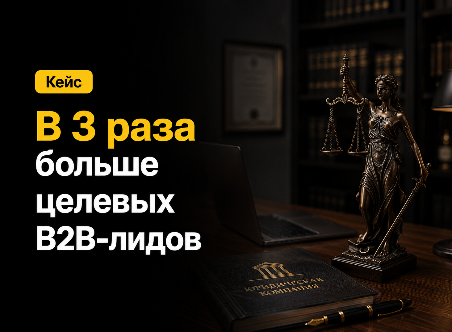 Кейс: в 3 раза больше целевых B2B-лидов для юридической компании при том же бюджете 150 000 ₽