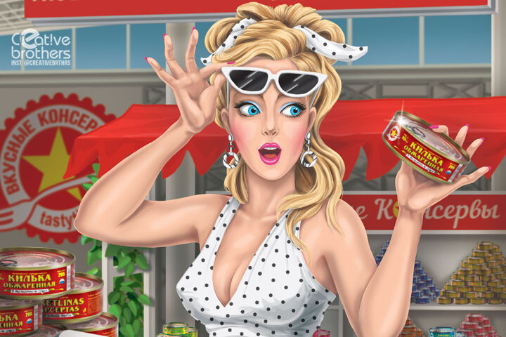 Эксклюзивная иллюстрация в стиле Пинап (Pin-up) по Вашему сюжету
