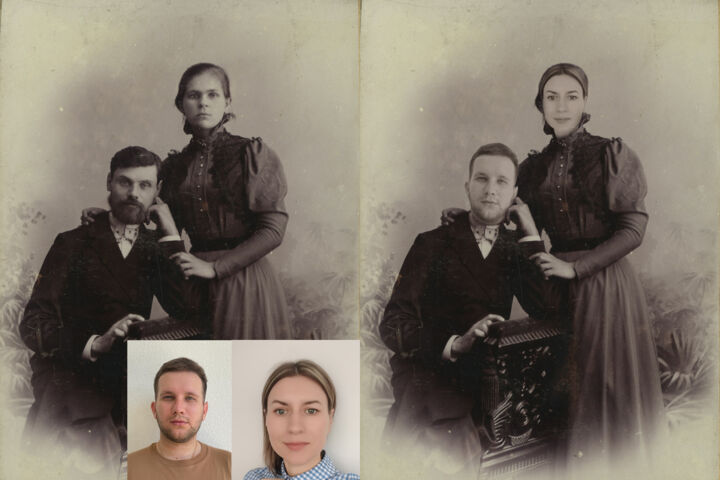 Замена лиц на фото, замена одежды