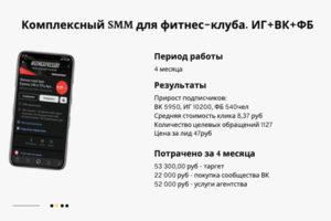 Продвижение в Инстаграм фитнес-клуба