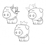 Эскизы для логотипа HoloPig Games (2)