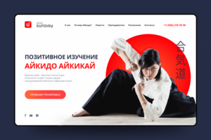 Концепт главного экрана. Студия айкидо