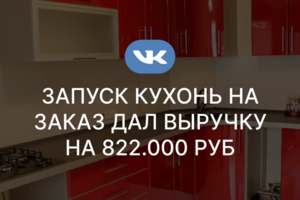 Запуск кухонь на заказ дал выручку на 822.000 руб