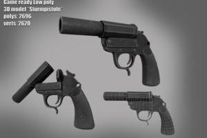 Game ready Low Poly 3d model Sturmpistole