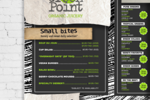 Разработка меню на всю стену сокового бара "Green Point"