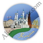 Иллюстрация для сувенирной тарелки с объемными деталями "Казань"