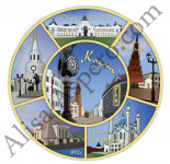 Иллюстрация для сувенирной тарелки с объемными деталями "Казань"