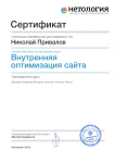 Сертификат по специализации SEO