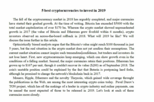 5 best cryptocurrencies to invest in 2019