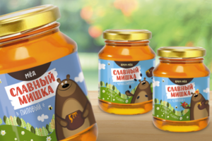 Этикетки для меда. ТМ Славный Мишка