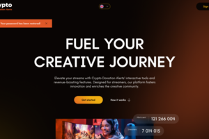 Дизайн платформы для Криптодонатов стримерам