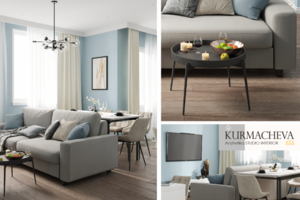 Дизайн кухни-гостиной 40 м2