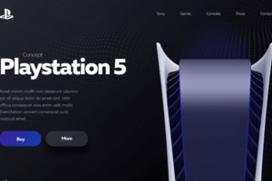 Сайт в стиле PS5