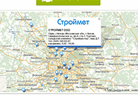Каталог дилеров поверх карты