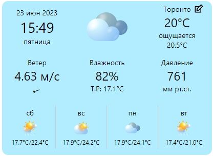 Виджет для сайта "Погода"