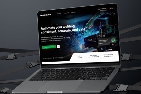 Варианты дизайна HERO-секции для промышленной сварочной автоматизации