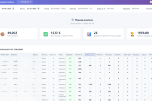 Приложение для аналитики данных рабочих кабинетов маркетплейсов Wildberries и Ozon