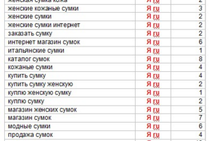 "ЕвроСумка", оптимизация и продвижение магазина сумок