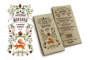 Иллюстрация и дизайн упаковки для крафтового шоколада