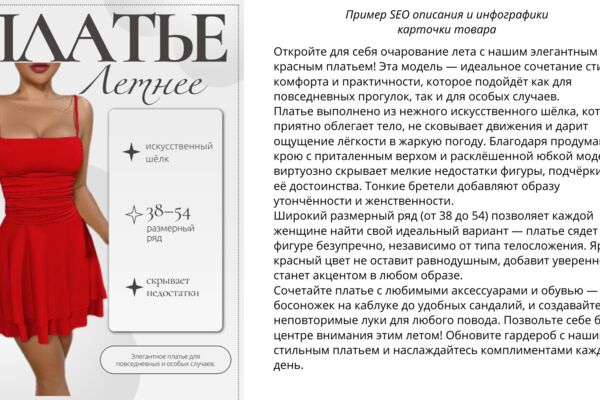 Инфографика карточки товара с SEO описанием