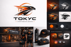 Разработка логотипа и айдентики для спортивной школы «Токус»