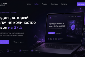 Лендинг для digital-агентства с ростом заявок +37%