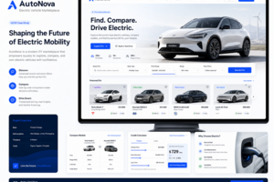 AutoNova — дизайн сайта маркетплейса электромобилей