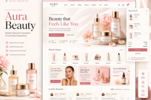 Aura Beauty — UI/UX дизайн интернет-магазина косметики и beauty-продуктов