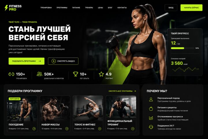 Современный сайт под ключ: лендинг, сайт-визитку или сайт для бизнеса