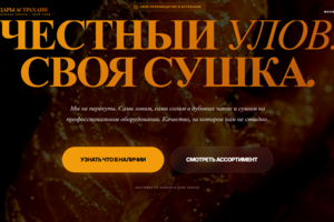 Висцеральный лендинг для астраханской мануфактуры, которая решила доказать: сушеная рыба — это не закуска, а  настоящий «крафт с характером».